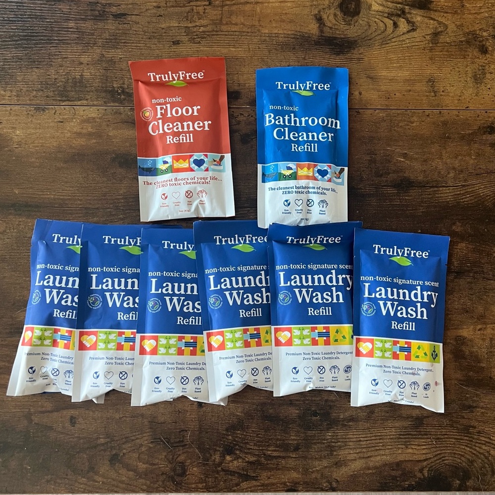 TrulyFree Non-Toxic Cleaner and Laundry Wash Refill Set